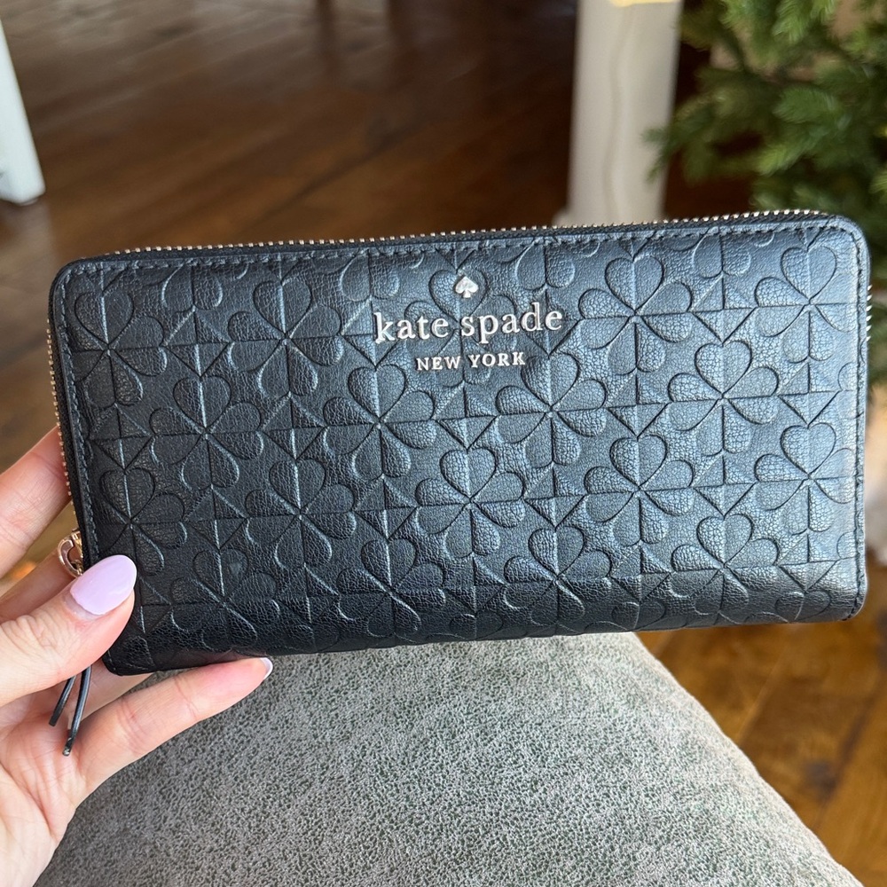 Kate Spade Hollie Spade Clover Geo Embossed Large Continental Wallet